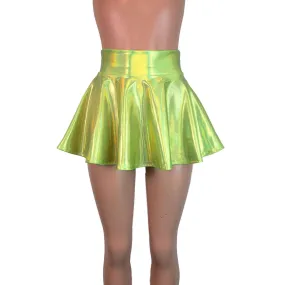 13" Skater Skirt - Lime Green Holographic