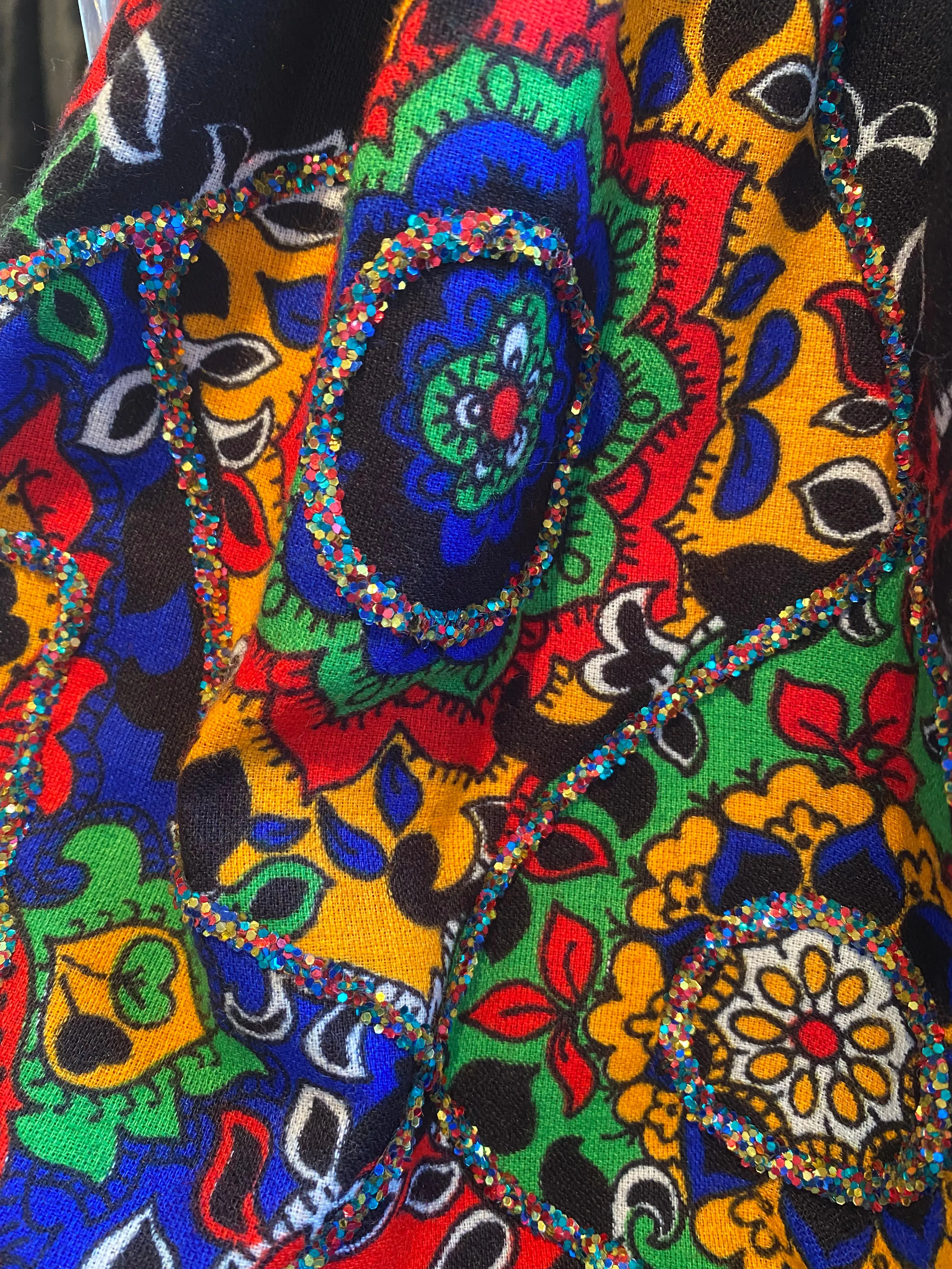 1960's Bohemian Holiday Maxi Dress / Small