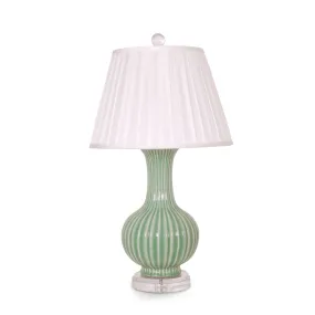 26" Celadon Green Fluted Vase Table Lamp