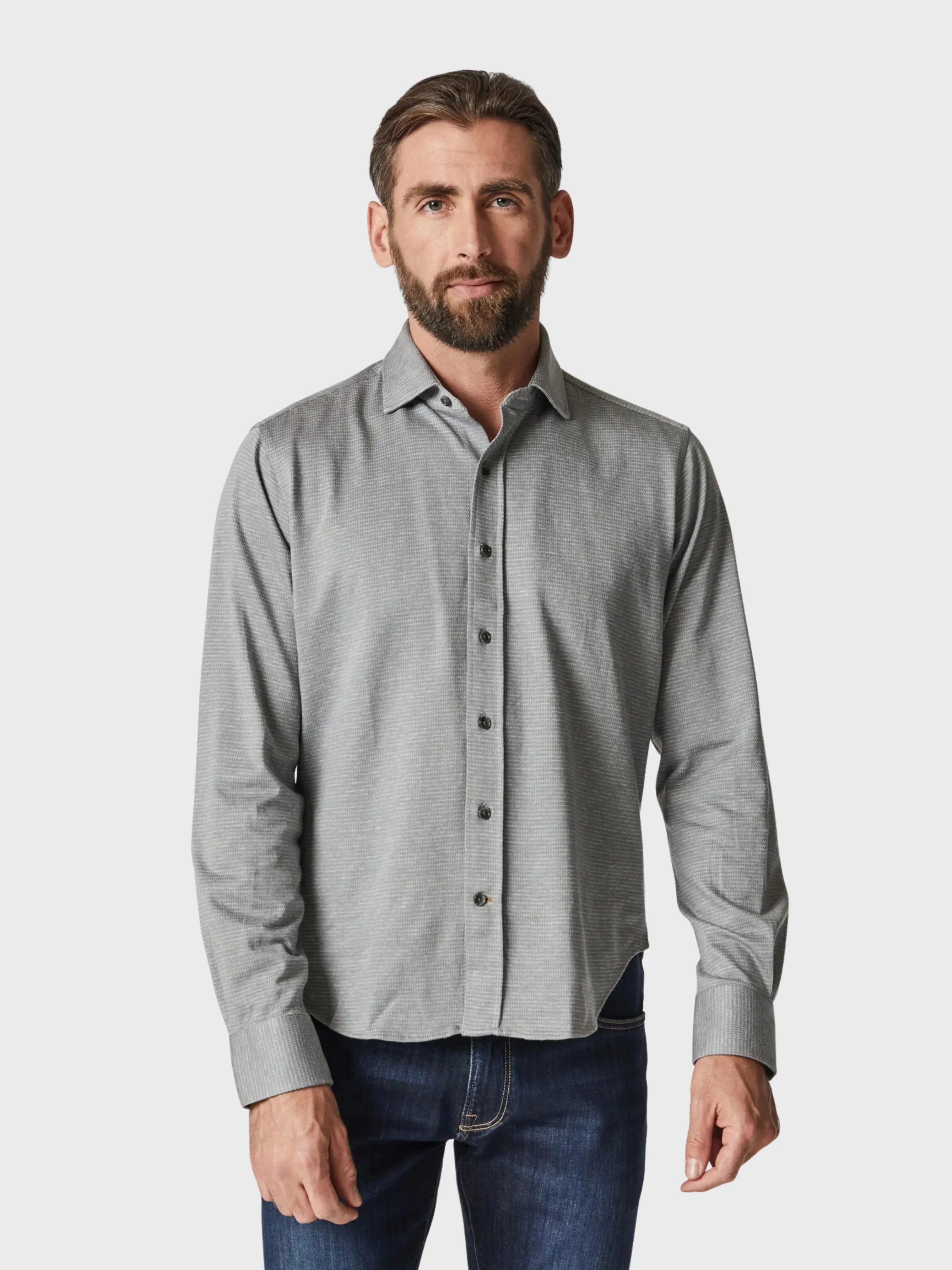 34 Heritage Shirt Structured Shirt Light Grey