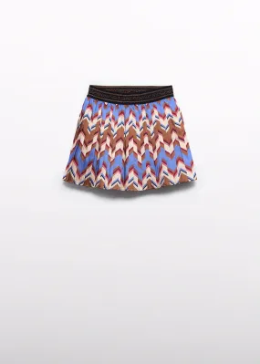 Abel & Lula Pleated Print Skirt