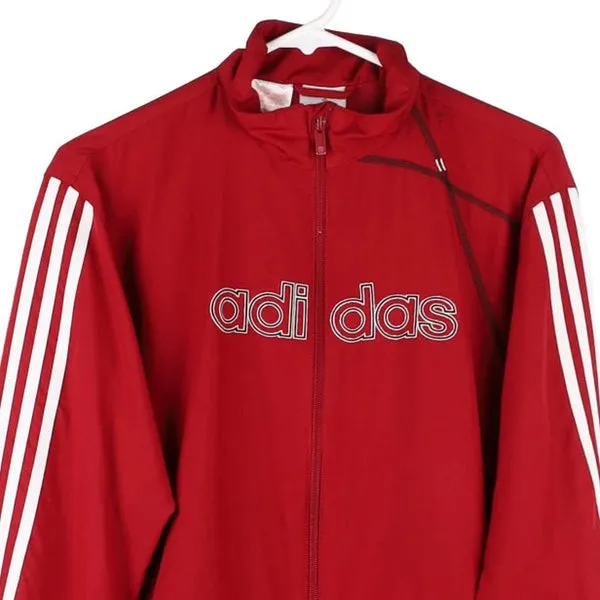 Age 14 Adidas Spellout Track Jacket - Large Red Polyester