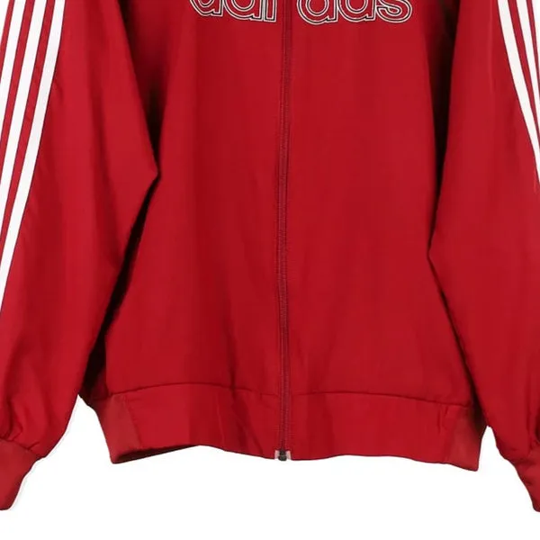 Age 14 Adidas Spellout Track Jacket - Large Red Polyester