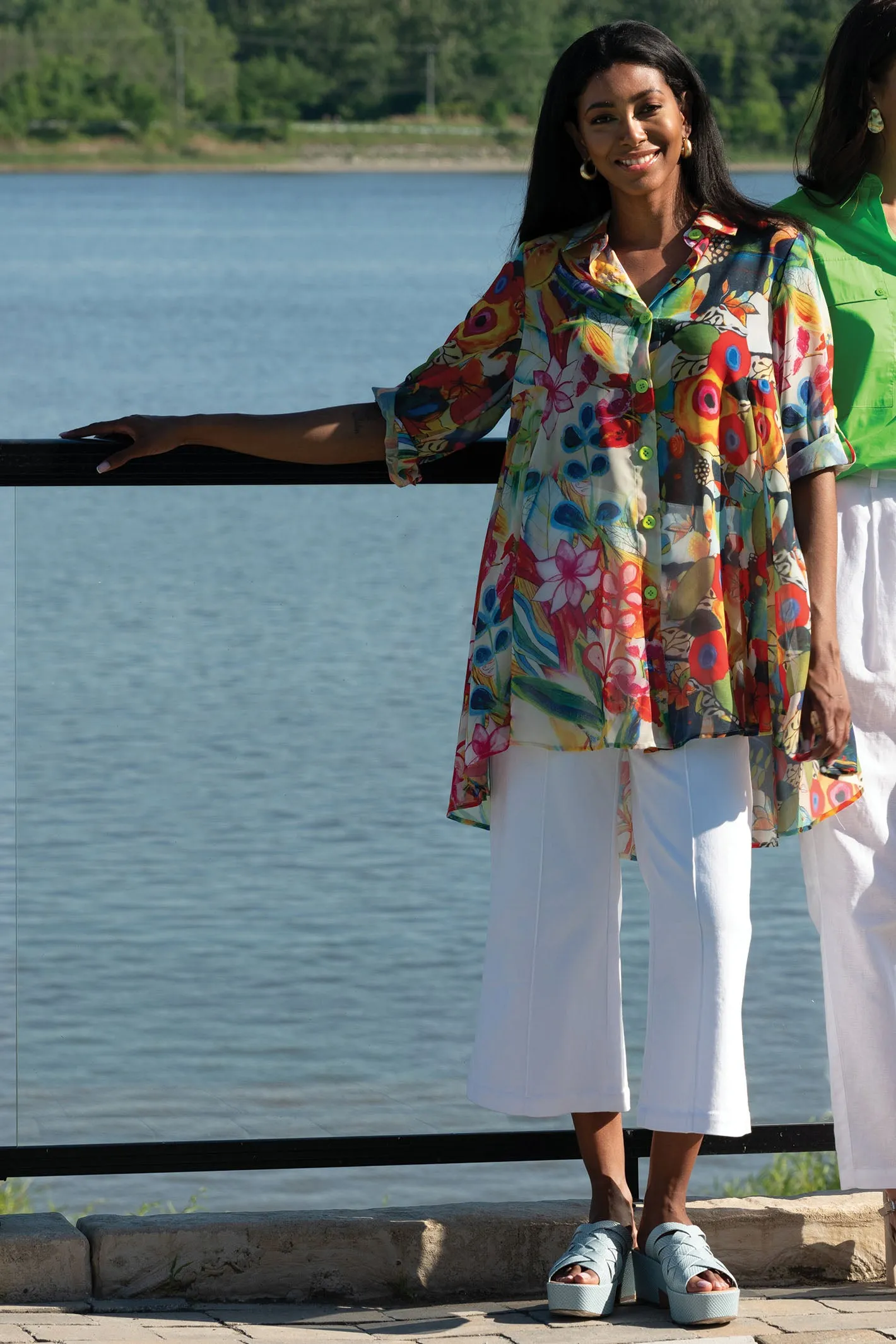 Alison Sheri Tunic Shirt Multicoloured Abstract Print A45571
