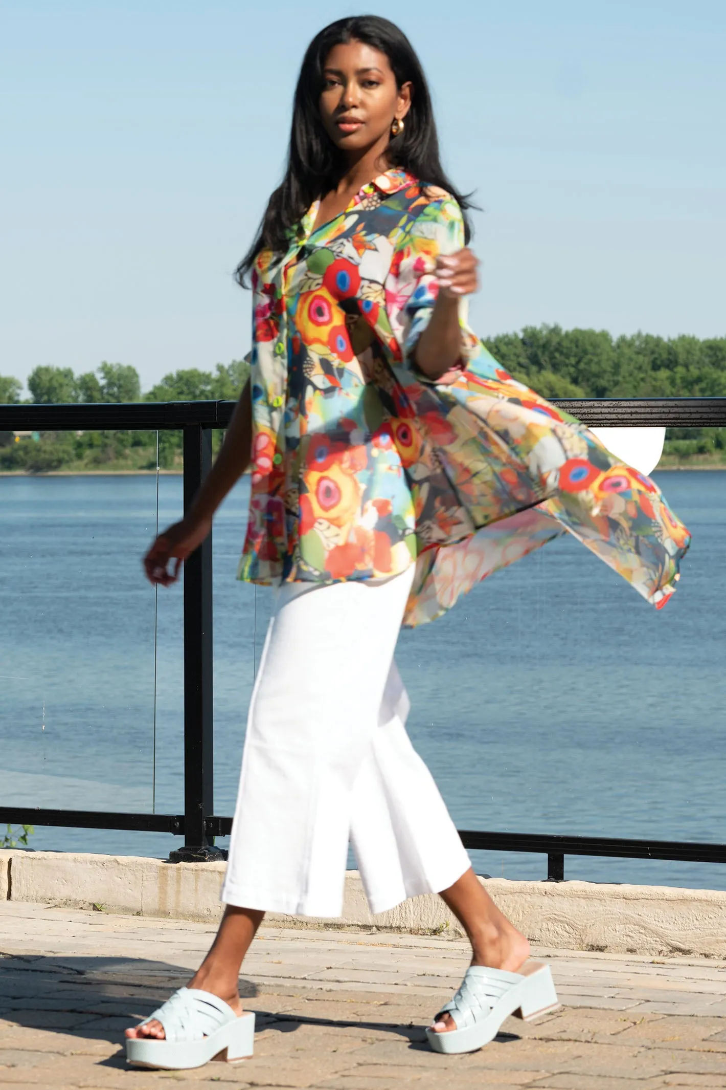 Alison Sheri Tunic Shirt Multicoloured Abstract Print A45571