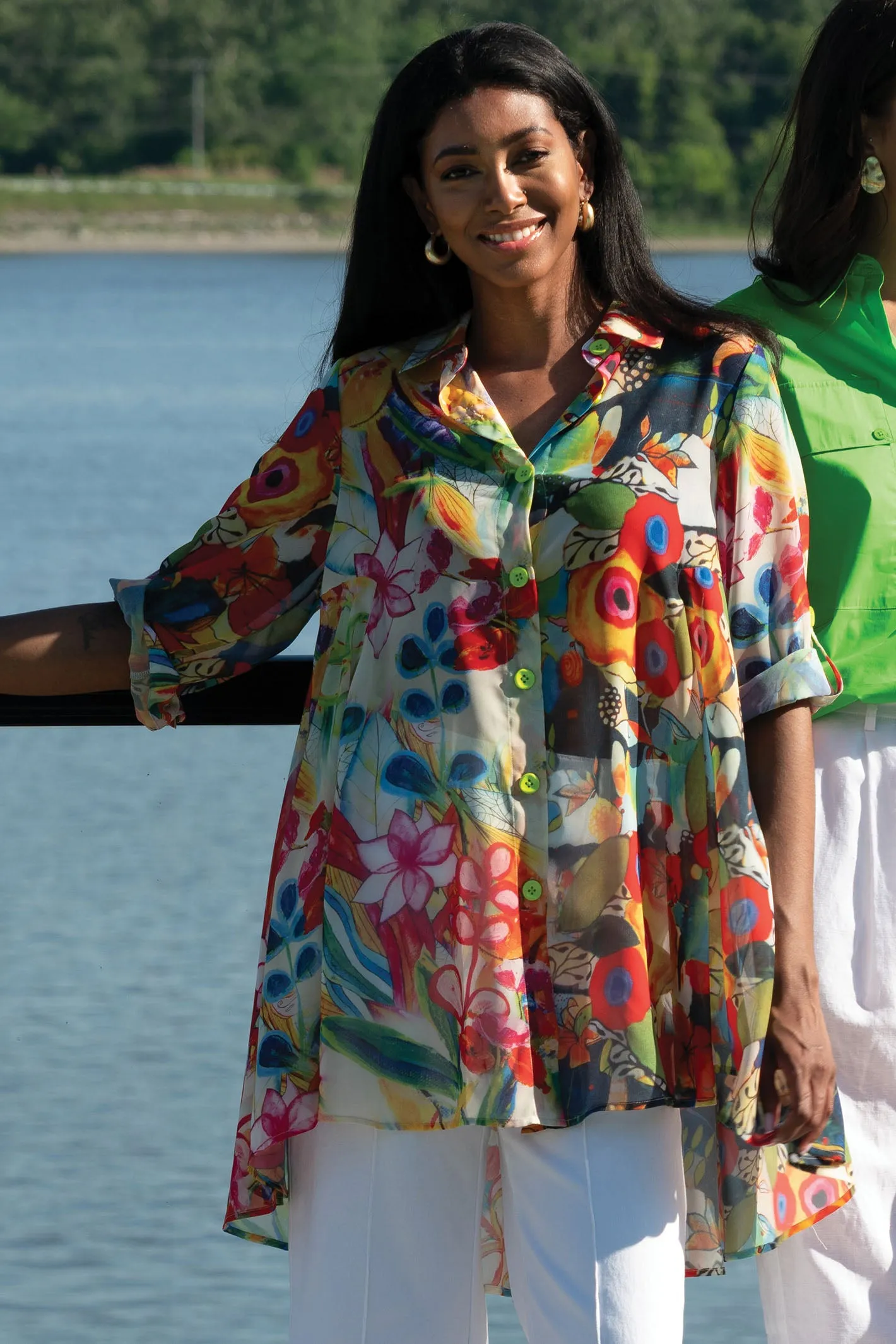 Alison Sheri Tunic Shirt Multicoloured Abstract Print A45571