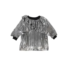 ANDORINE SILVER PLEAT DRESS