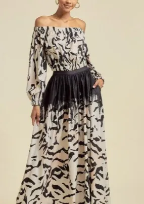 Animal Print Maxi Skirt Set