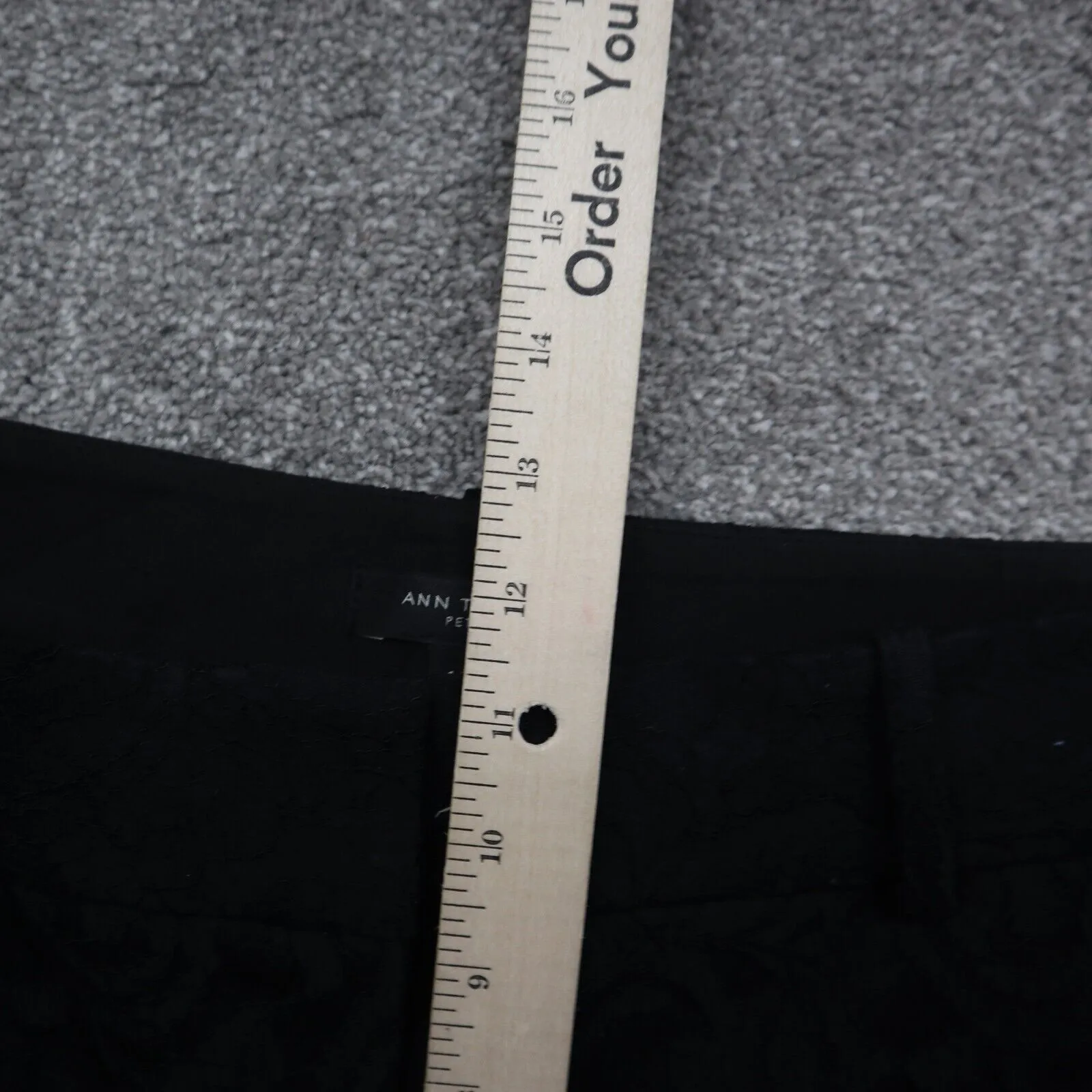 Ann Taylor Women Chino Pant Straight Leg High Rise Slash Pocket Black Size 10