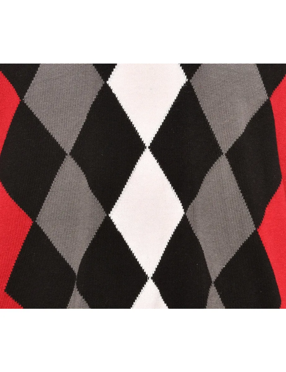 Argyle Red Jumper - M