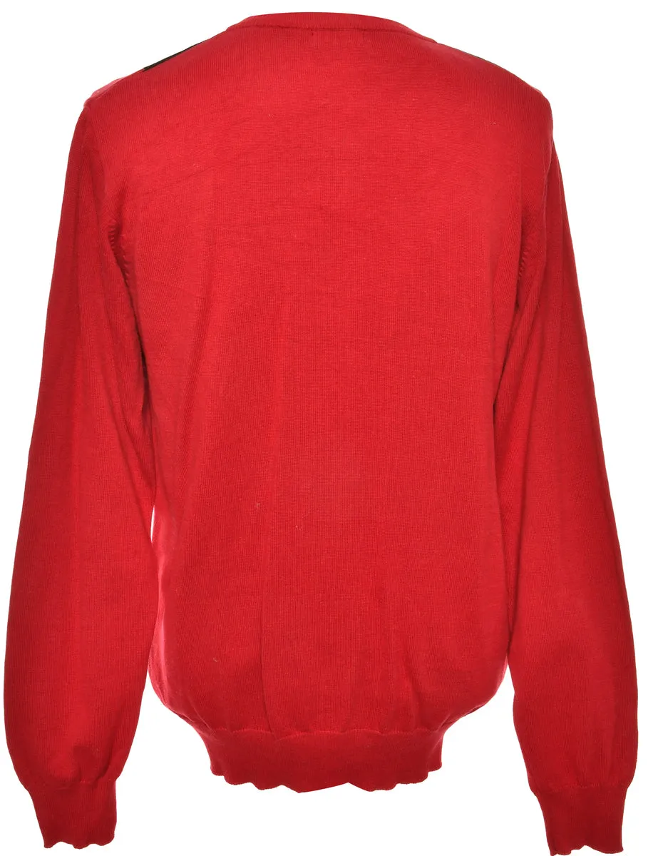 Argyle Red Jumper - M