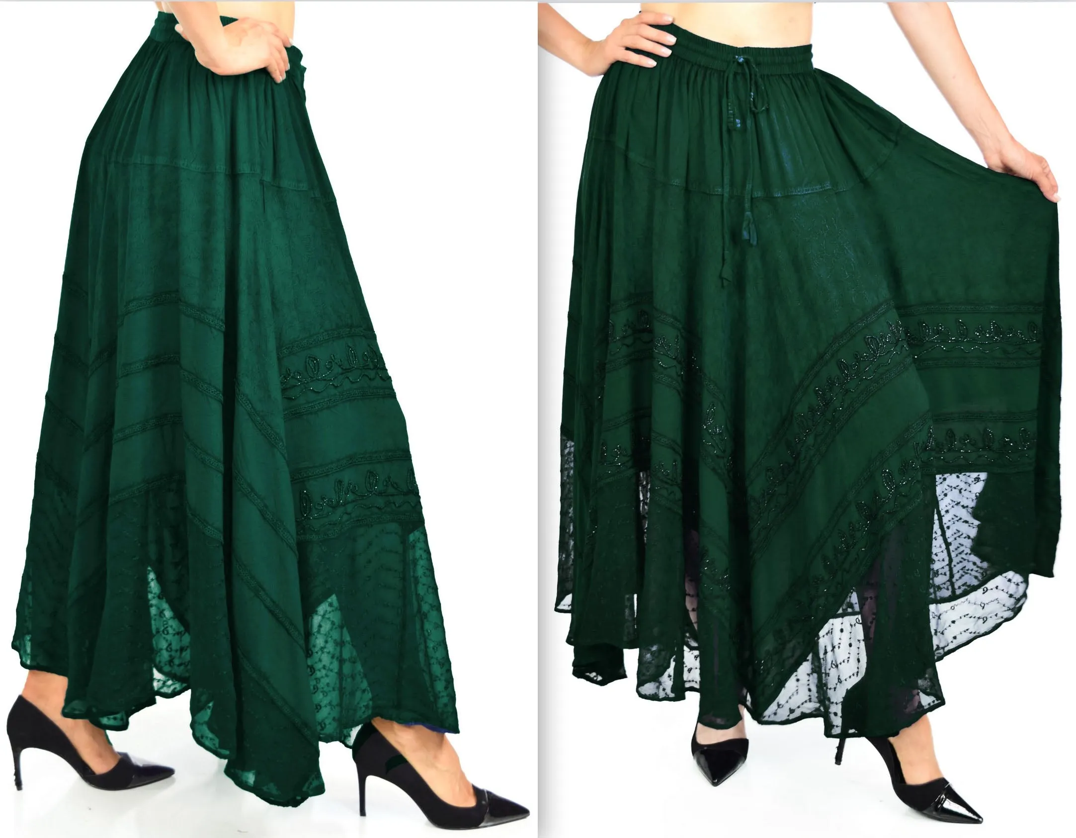 Artsy Skirt, Embroidered Skirt, Bohemian Skirt, Party Skirt, Hip Hop Skirt, Lace Skirt, Designer Skirt, Plus size Skirt, Stone wash Skirt