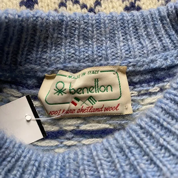 Benetton Jumper - Large Blue Wool