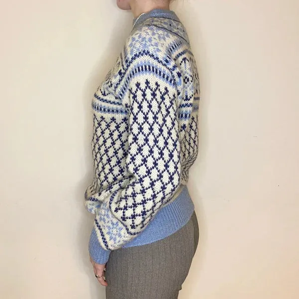 Benetton Jumper - Large Blue Wool