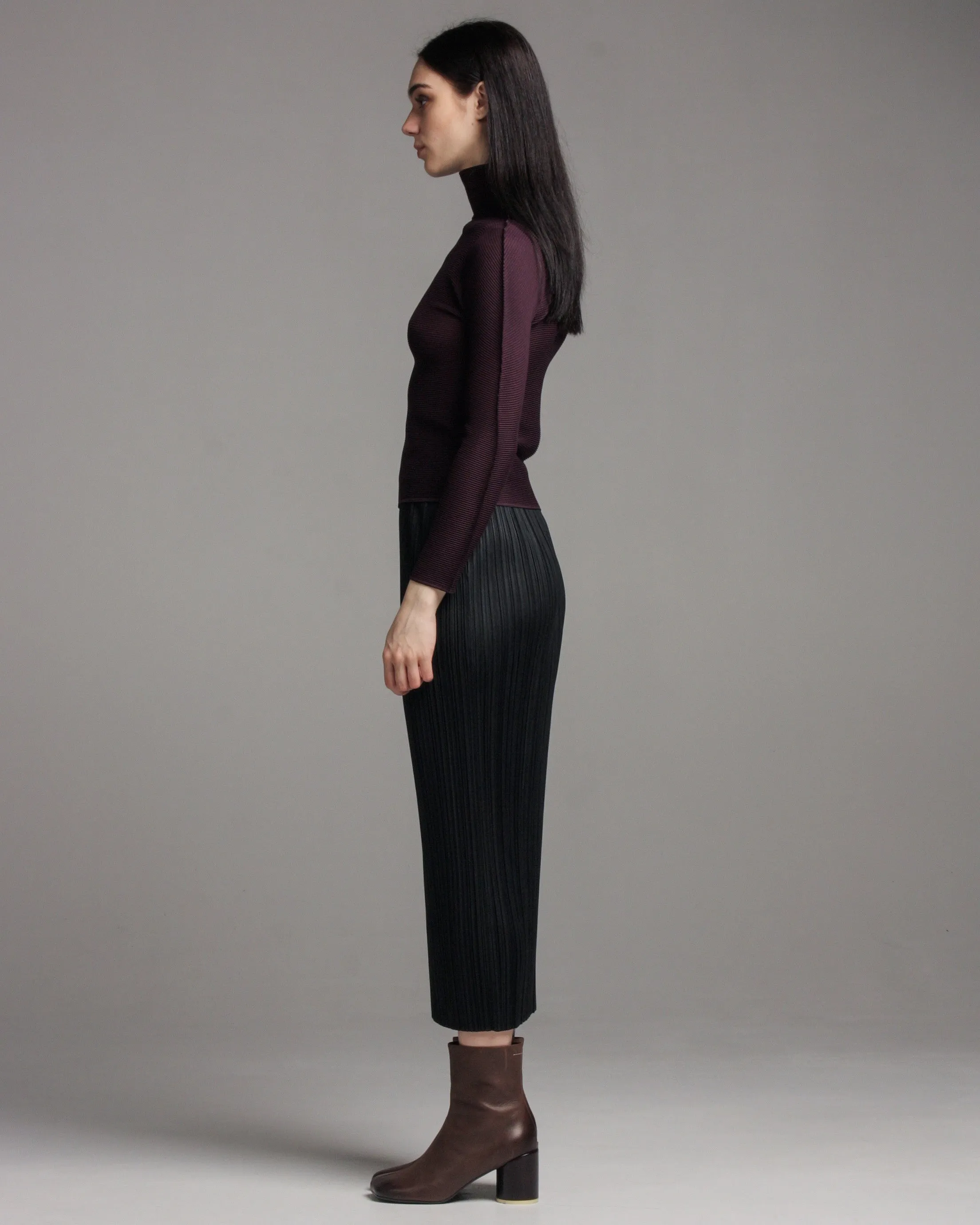 Black Basic Pleated Skirt