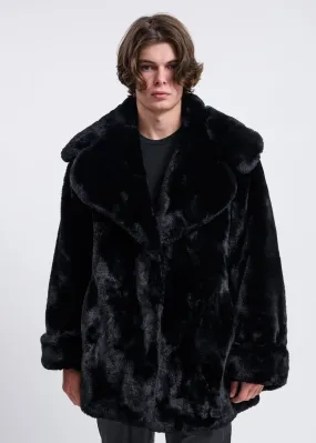 Black Faux Fur Coat