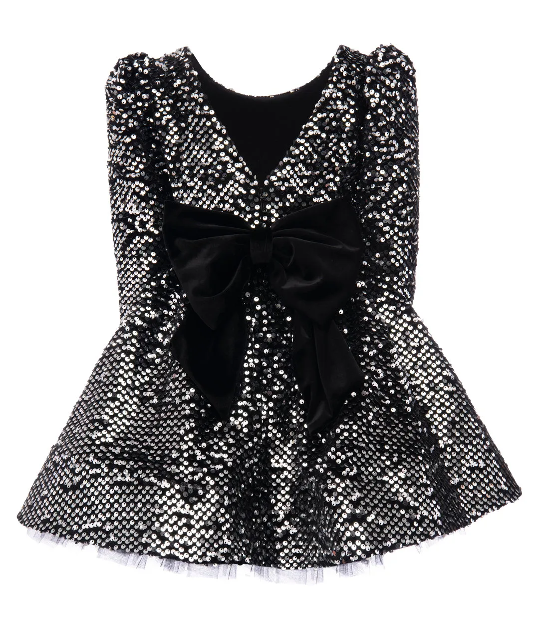 Black Merribrook Sequin Bow Dress
