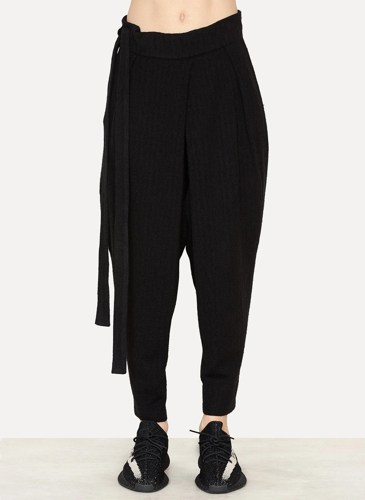 Black Viscose Wool Nasreddin Pant