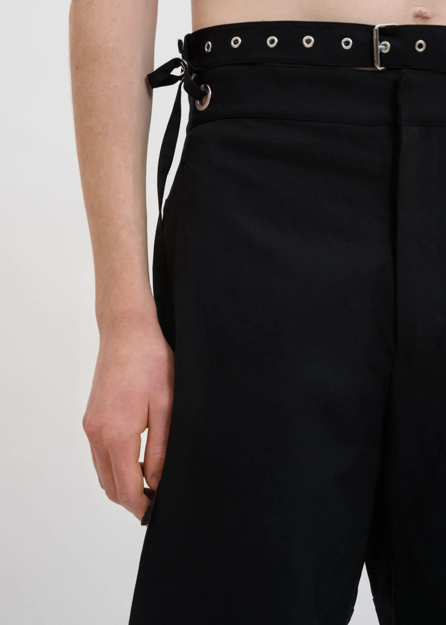 Black Waist Strap Pants