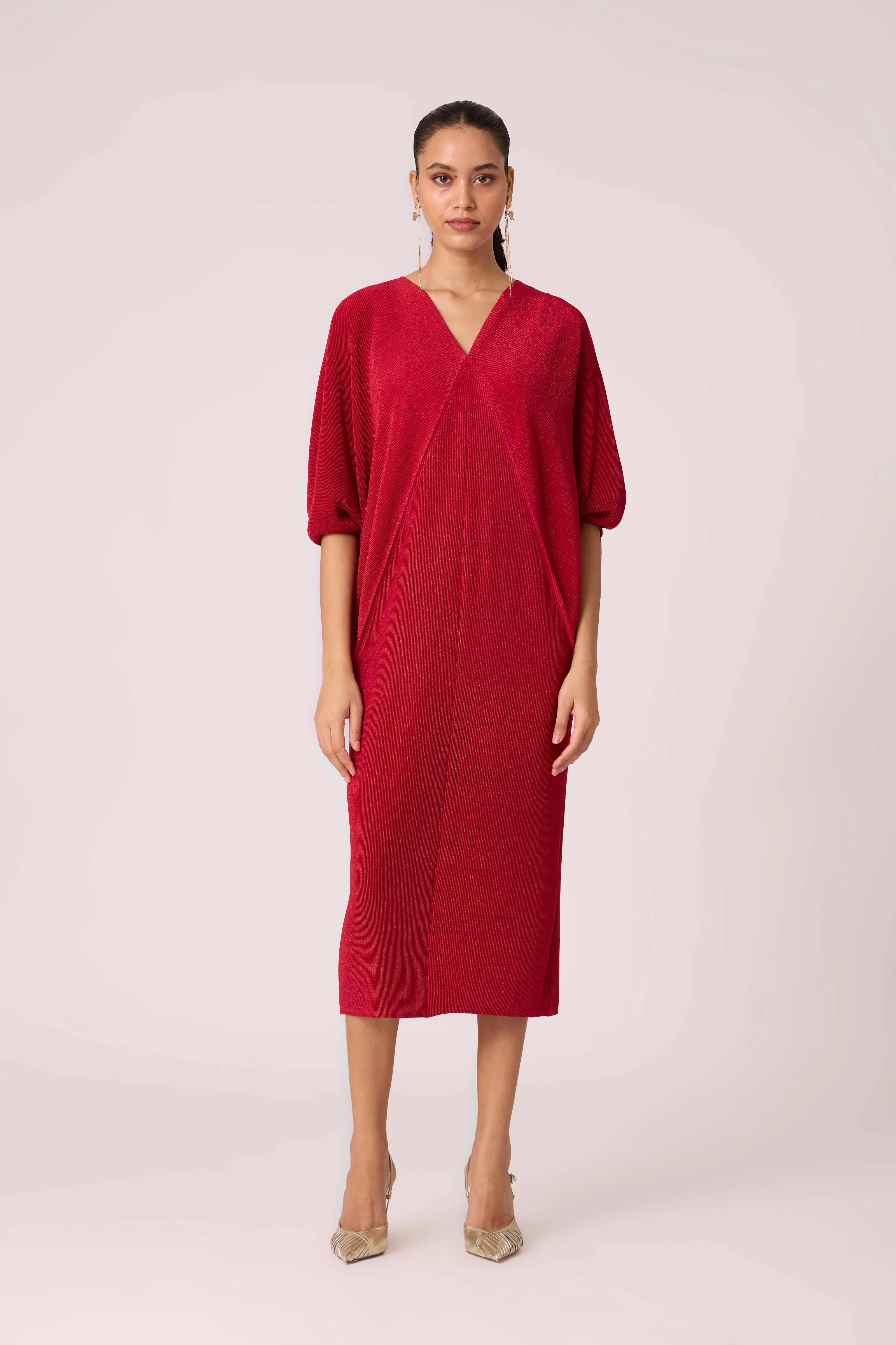 Blake Dress - Metallic Red