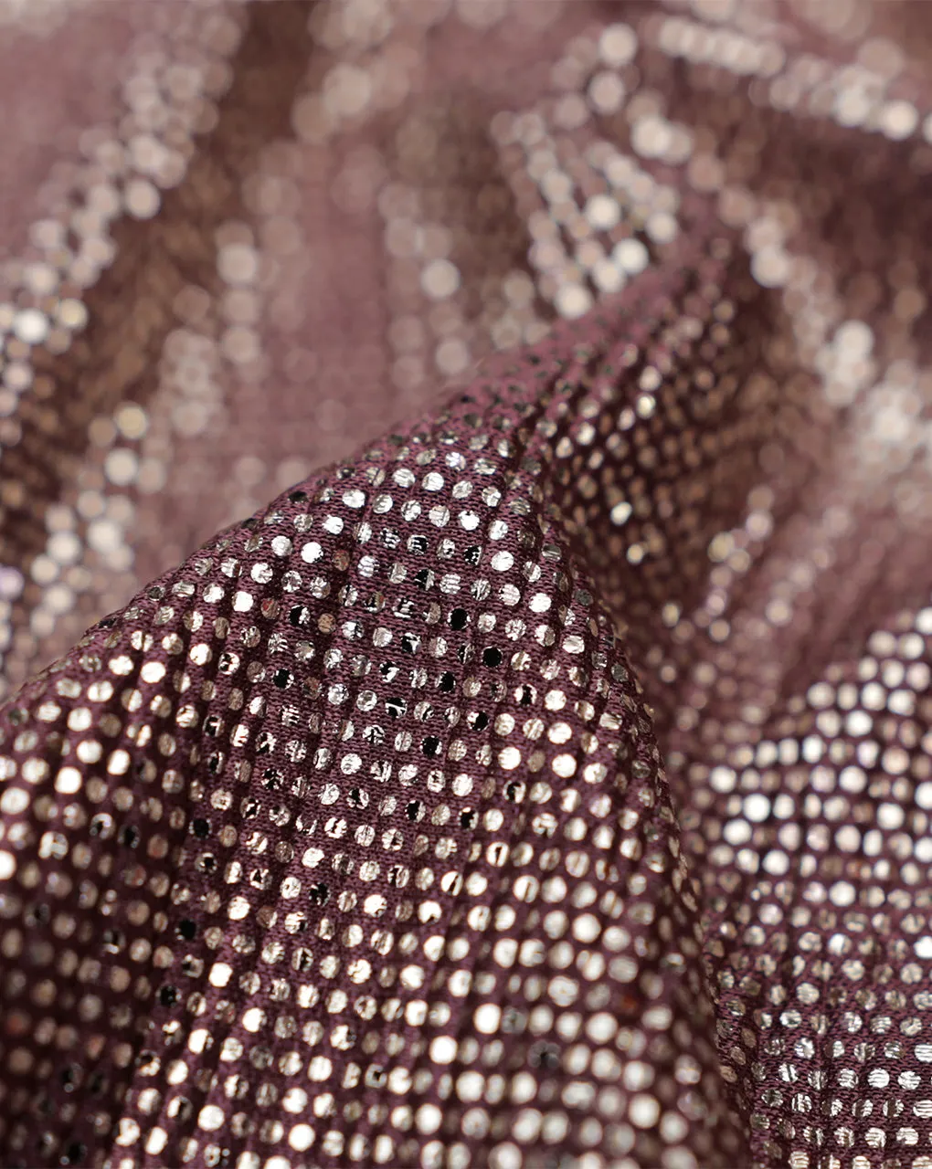 BROWN POLYESTER LUREX PLEATED FABRIC ( WIDTH 58 INCHES )