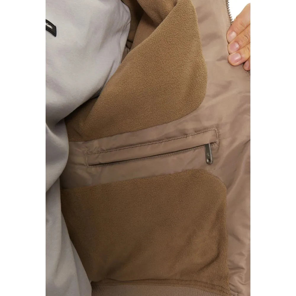 Calvin Klein Jeans Beige Recycled Polyamide Jacket