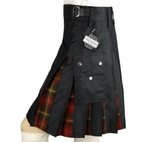 Cargo Kilts - Tartan Combo Utility Kilt: Maple Leaf