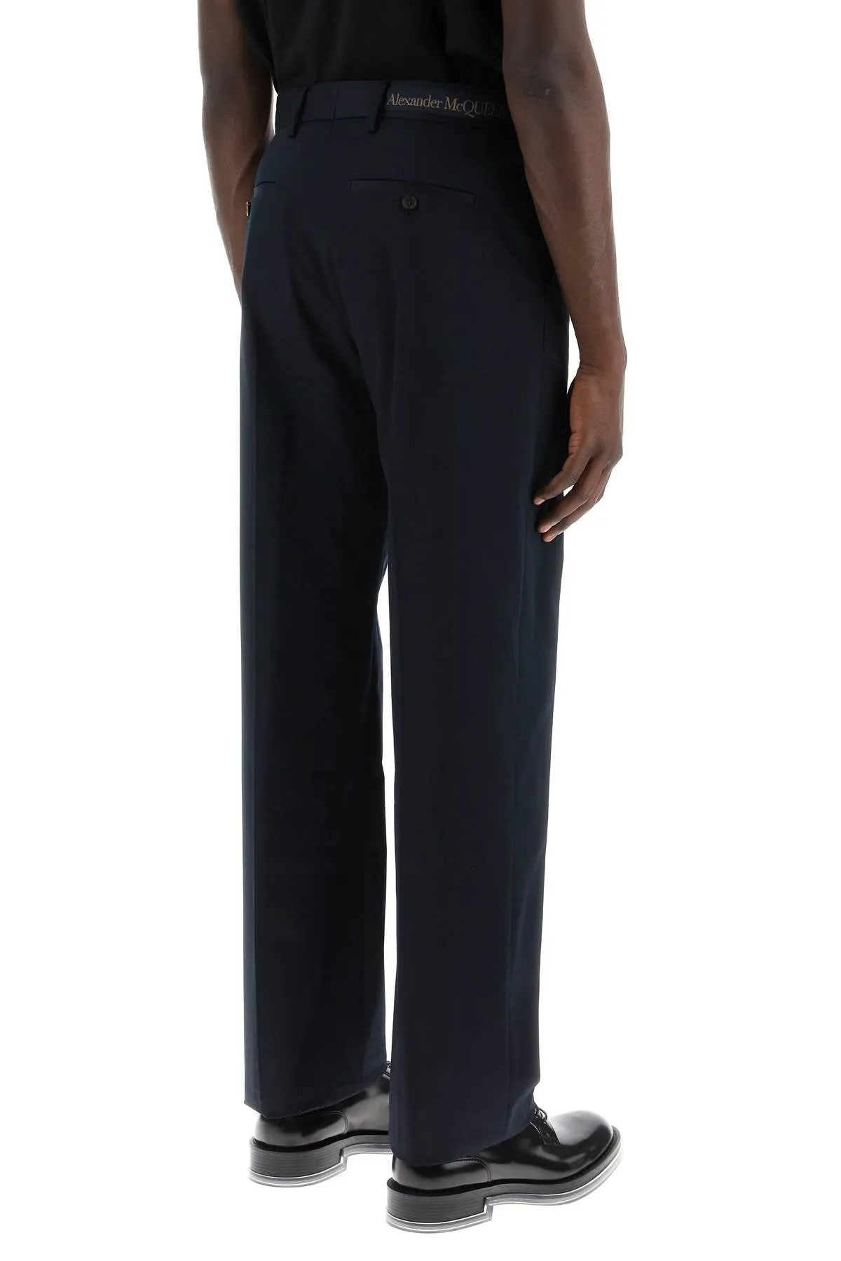 chino pants with logo lettering on the 794744 QSAA7 NAVY