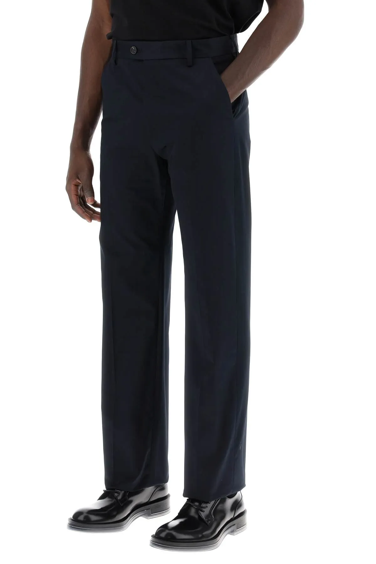 chino pants with logo lettering on the 794744 QSAA7 NAVY