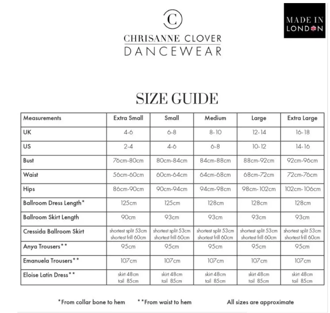 Chrisanne Clover Black TEMPTRESS Practice Skirt Pra 1366