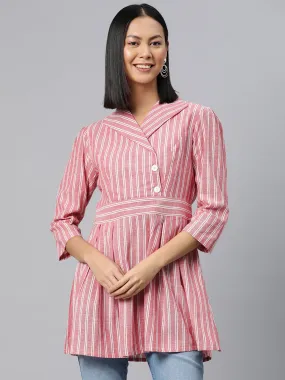 Cottinfab Striped Cotton Longline Top