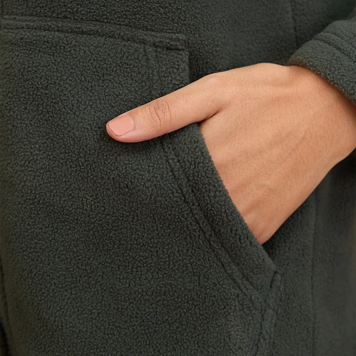 Cozy Sherpa Front open Jacket-NYLE701-Green
