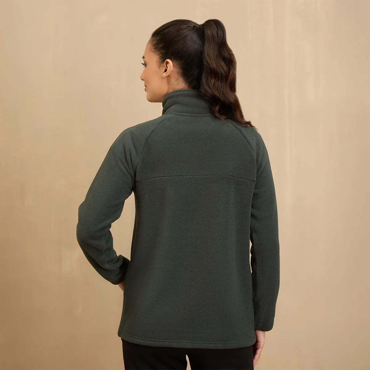Cozy Sherpa Front open Jacket-NYLE701-Green