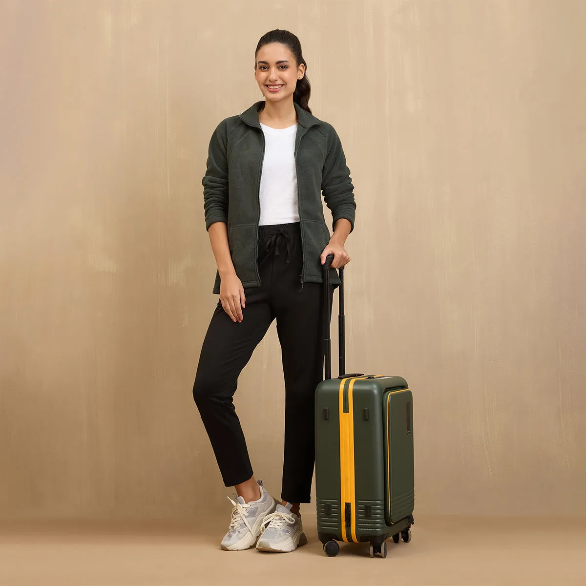 Cozy Sherpa Front open Jacket-NYLE701-Green
