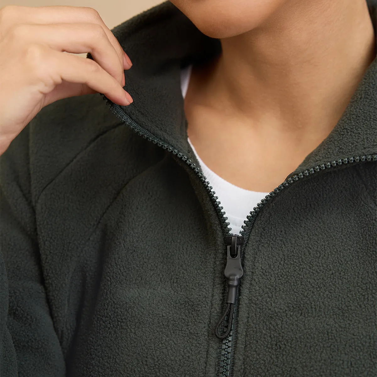 Cozy Sherpa Front open Jacket-NYLE701-Green
