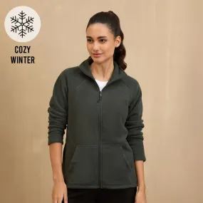 Cozy Sherpa Front open Jacket-NYLE701-Green