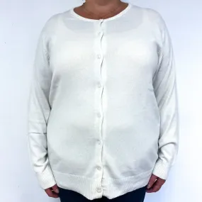 Cream Cashmere Crew Neck Cardigan Extra Large