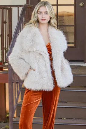 Cream Faux Fur Coat - FINAL SALE
