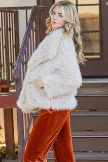 Cream Faux Fur Coat - FINAL SALE
