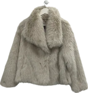 Cream Faux Fur Short Coat UK M/L