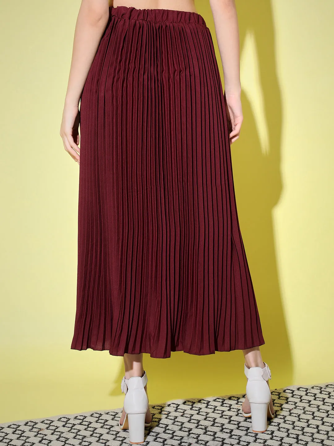 Crepe Pleated Women Skirt-3004-3006