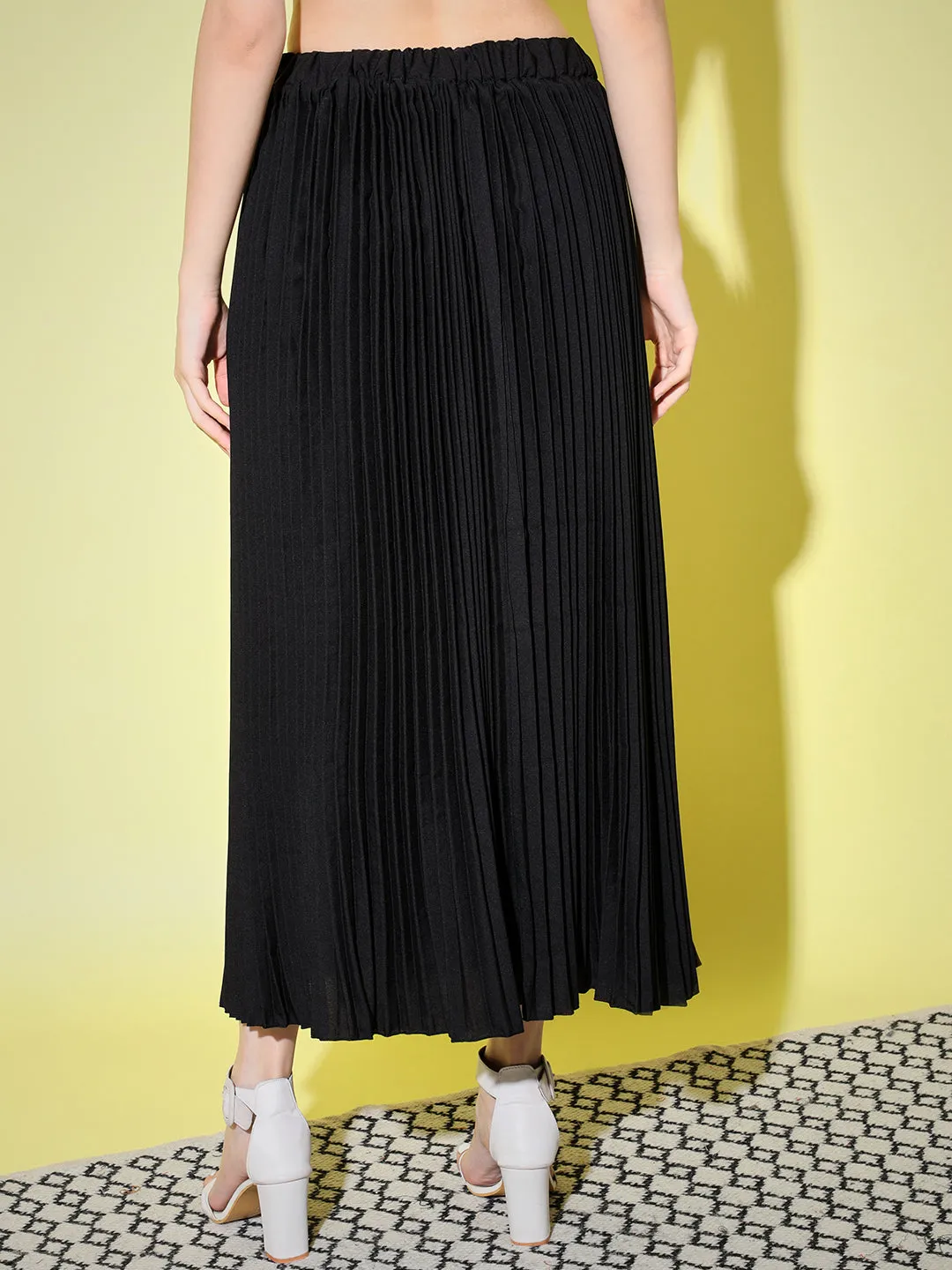 Crepe Pleated Women Skirt-3004-3006