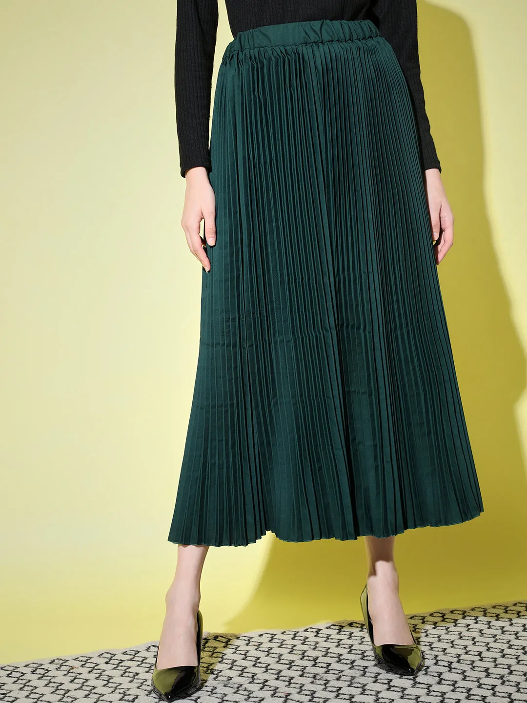 Crepe Pleated Women Skirt-3004-3006