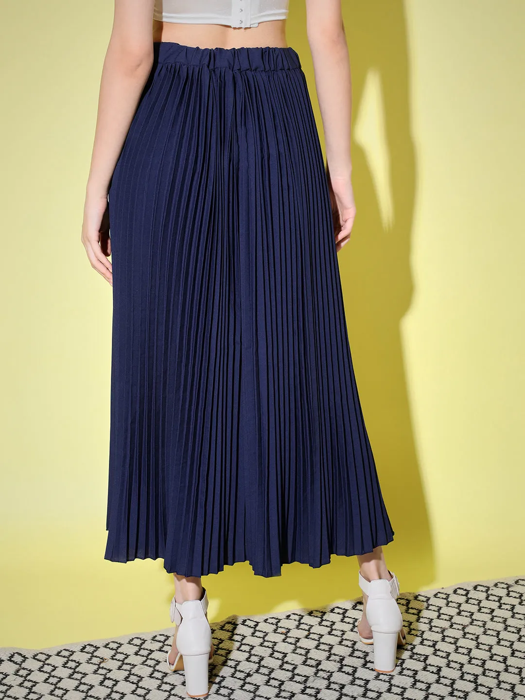 Crepe Pleated Women Skirt-3004-3006