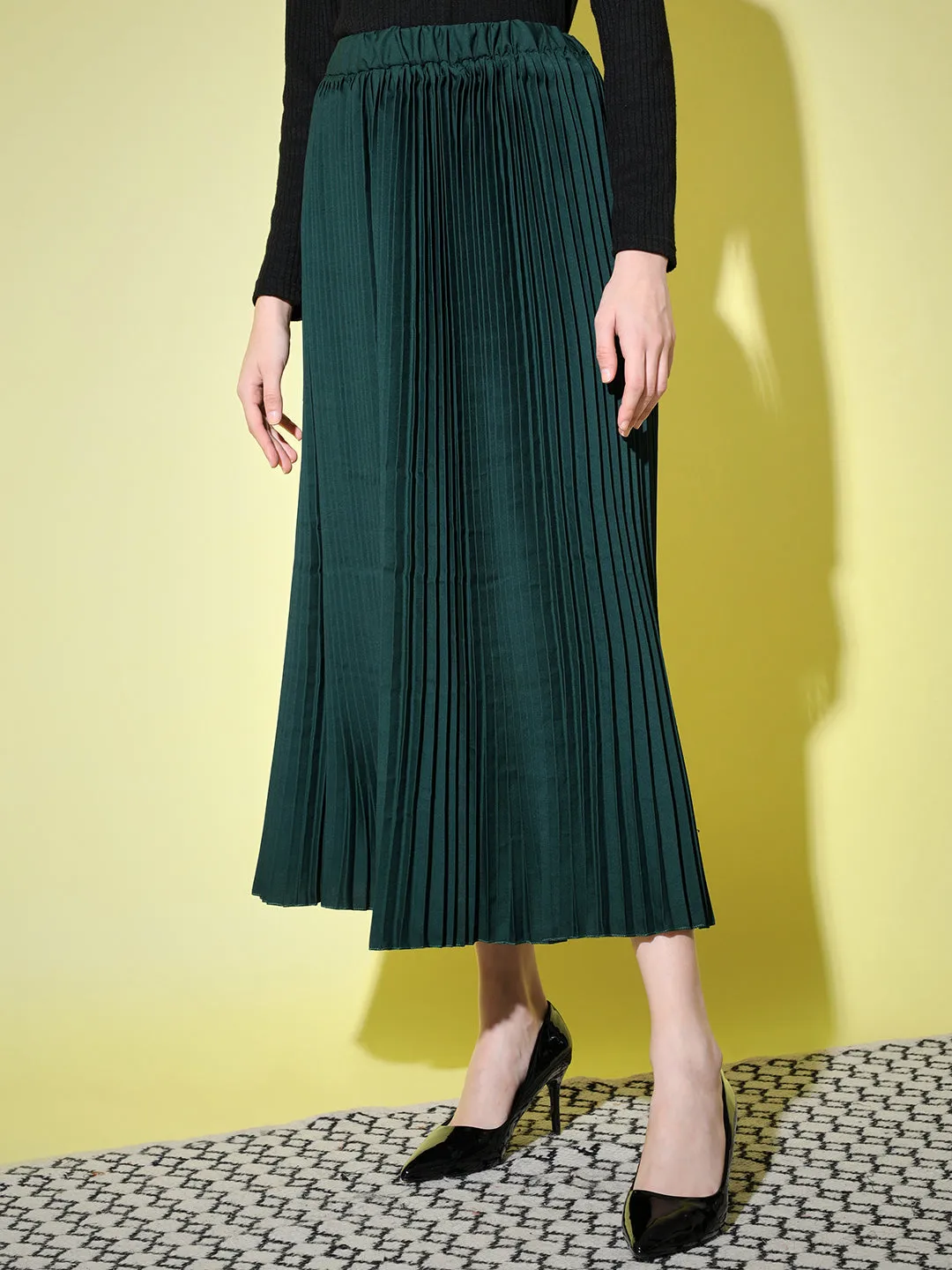 Crepe Pleated Women Skirt-3004-3006