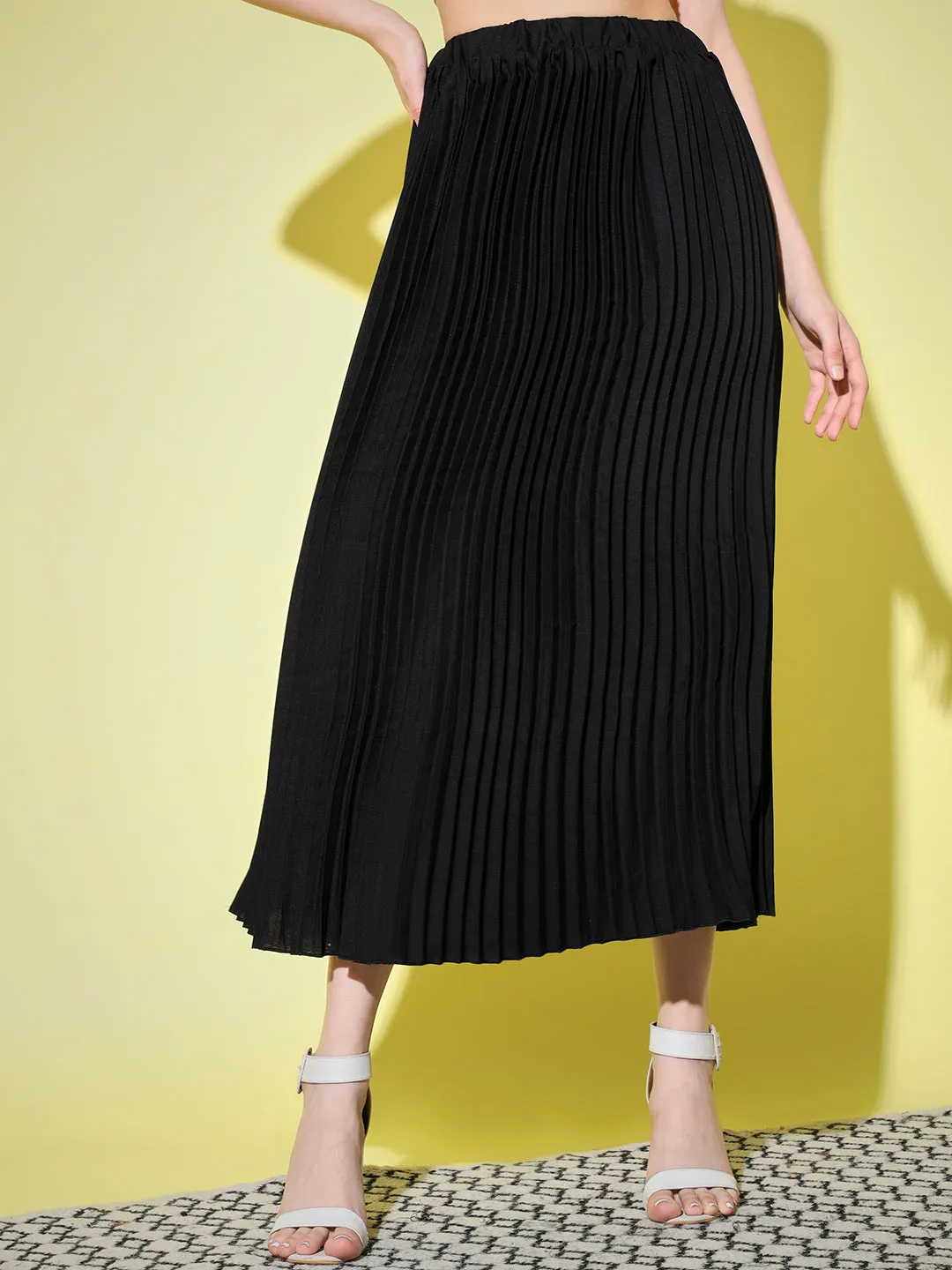 Crepe Pleated Women Skirt-3004-3006
