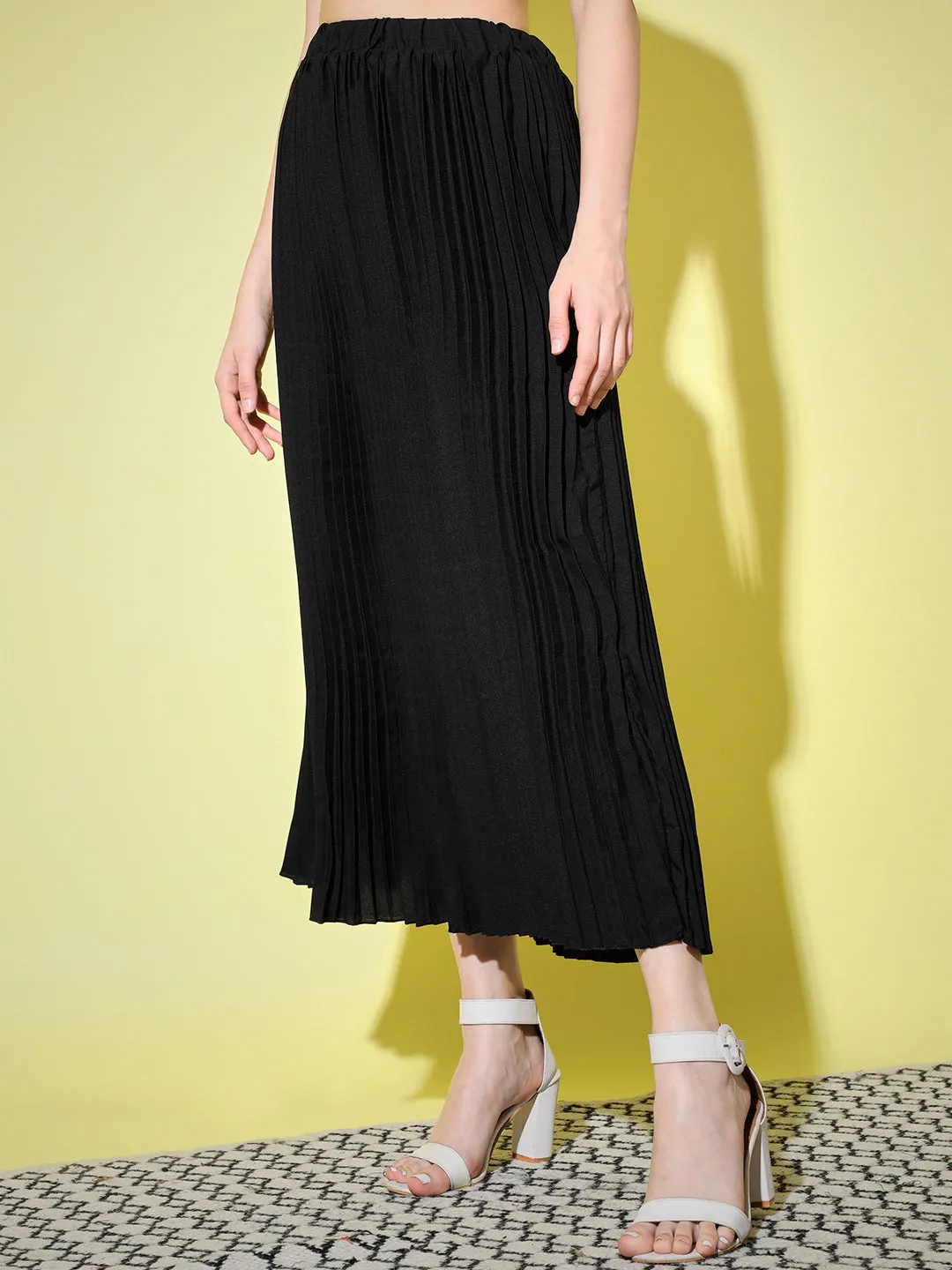 Crepe Pleated Women Skirt-3004-3006