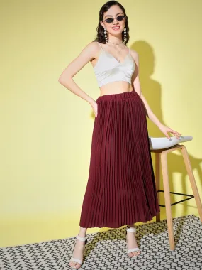 Crepe Pleated Women Skirt-3004-3006