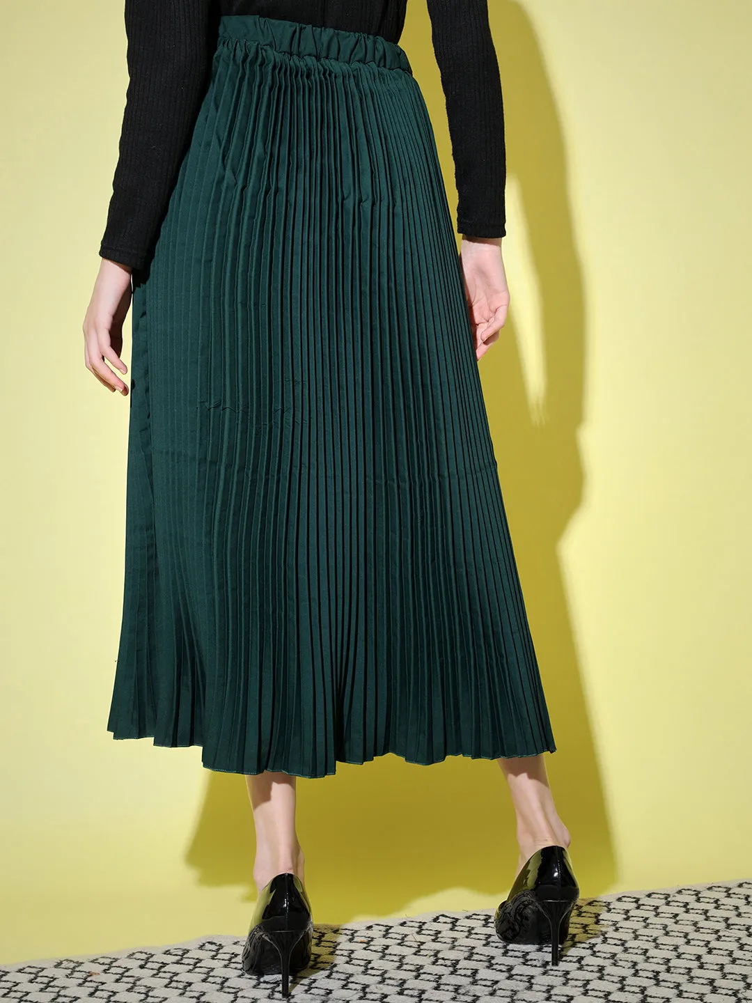 Crepe Pleated Women Skirt-3004-3006