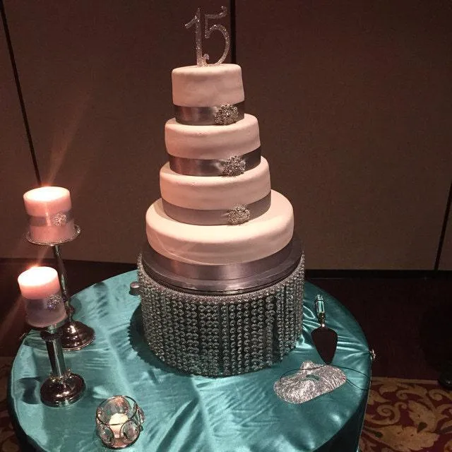 Crystal cake stand Faux Crystal, chandelier style cake holder. by Crystal wedding uk